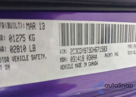 2013 Dodge Challenger R/T Classic from USA, damaged, VIN 2C3CDYBT9DH671583